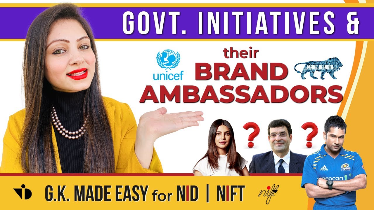 BRAND AMBASSADORS of important GOVT. INITIATIVES & SCHEMES | GK for NID / NIFT 2022 | GK made easy