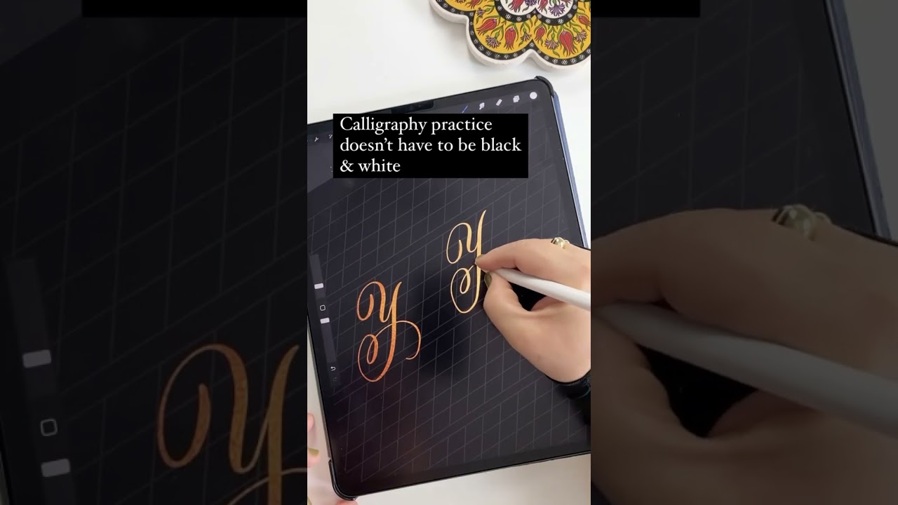 Gold lettering in Procreate