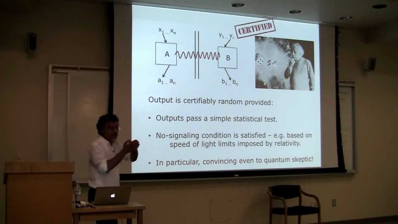 Umesh Vazirani (University of California, Berkeley), Certifiable Quantum Dics