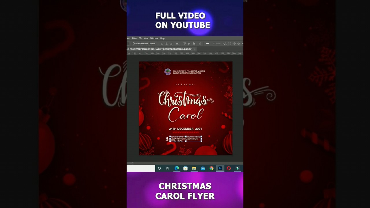 Christmas Carol Flyer Design #christmascarol #christmas2023 #churchflyers