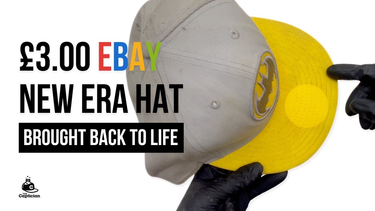 Cleaning a Thrifted New Era Fitted Hat with a Cardboard Brim [ASMR]