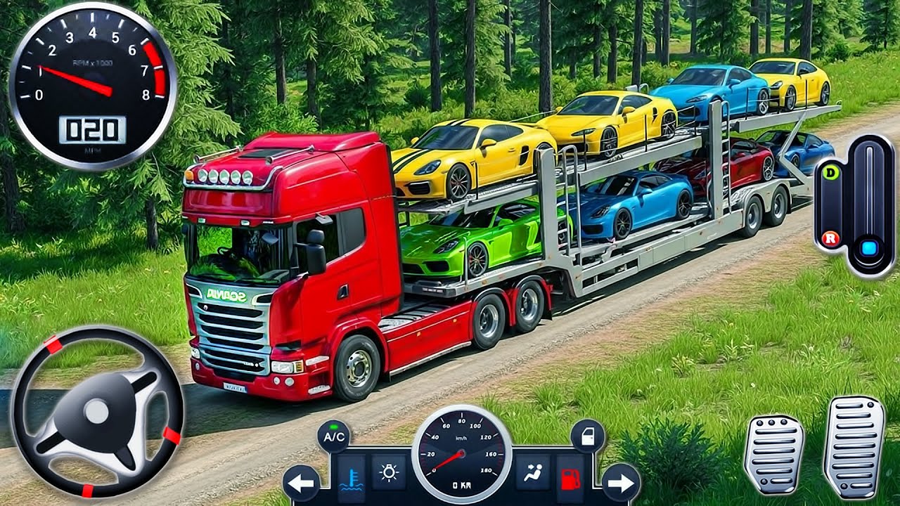US Truck Car Transporter Driving Simulator - Cargo Transport Multistory Vehicle - Android GamePlay