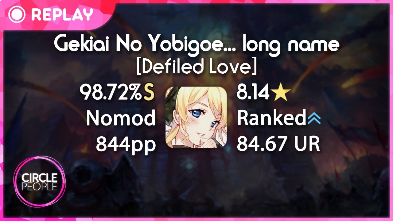osu! | mrekk | ICDD - Gekiai No Yobigoe Ga Dekiai [Defiled Love] 98.72% FC 8.14⭐ | 844pp #2