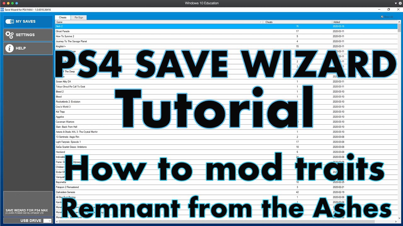 Remnant from the Ashes - How to Mod Traits using Advance Mode - PS4 Save Wizard😉