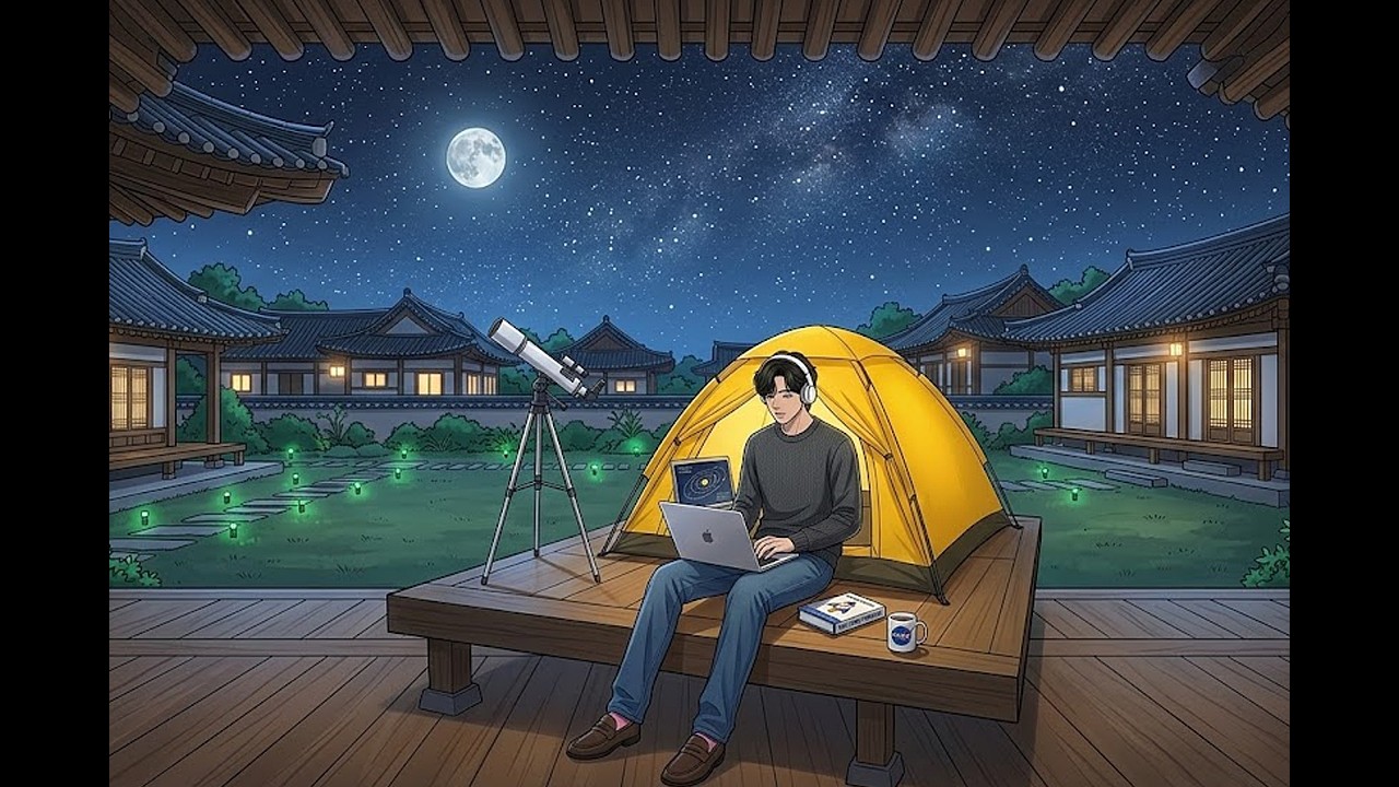 Late Night Study at a Korean Hanok ✨ 1 Hour Loop / Rainy Seoul Lofi for Deep Focus