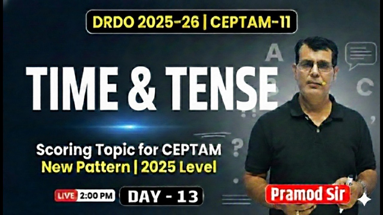 Complete English for DRDO CEPTAM 11 | Day 13 | Time & Tense | #completeenglishcourse #drdosyllabus