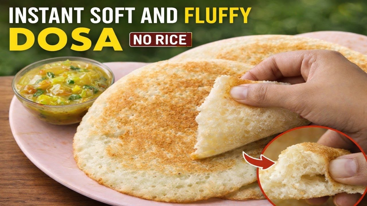 Instant Soft & Fluffy Dosa 😍 | No Rice | No Fermentation