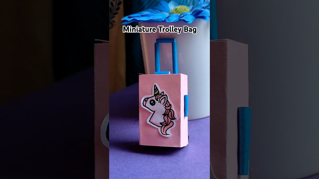 DIY Mini Unicorn Trolley bag from matchbox | Make miniature Trolley Bag #shorts #diy #craft #ytshort