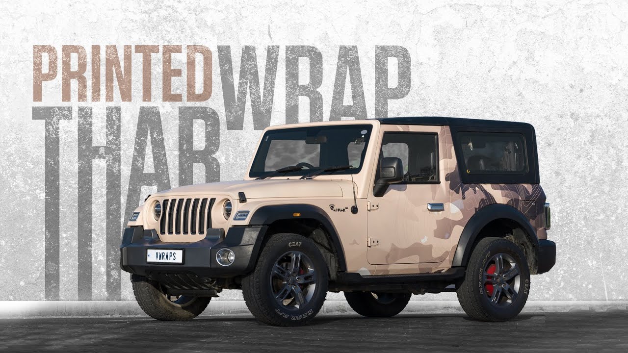 Camouflage Printed wrap on Mahindra Thar | Thar Modification  @VwrapsSikar