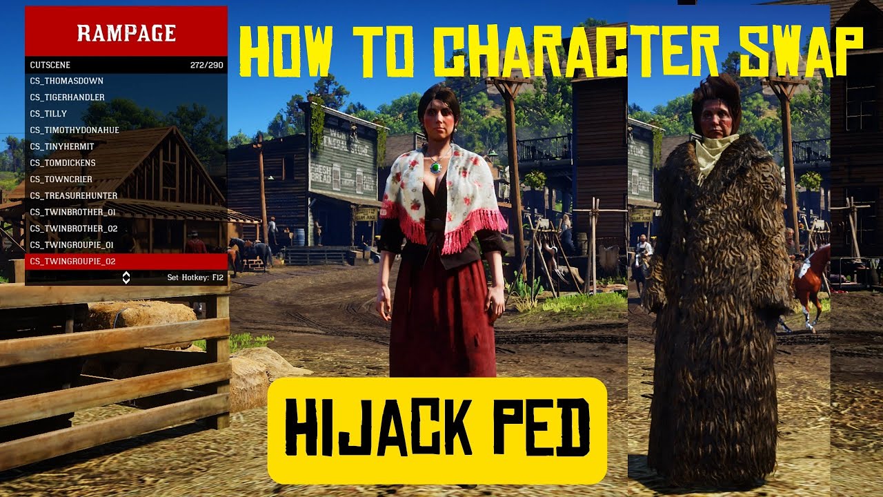 #rdr2 Hijack ped , character swap. funny