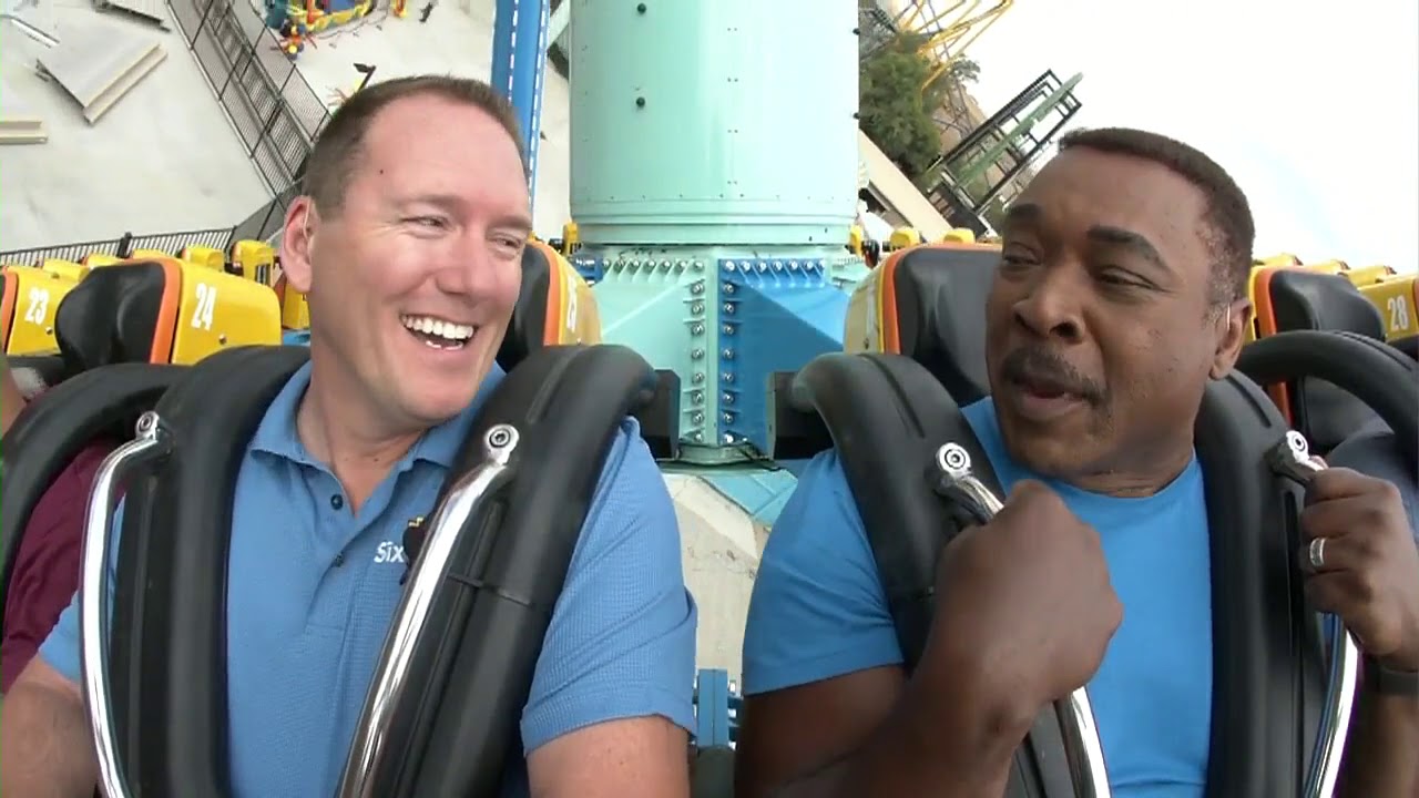 Tony McEwing takes on new 'Crazanity' ride at Six Flags Magic Mountain