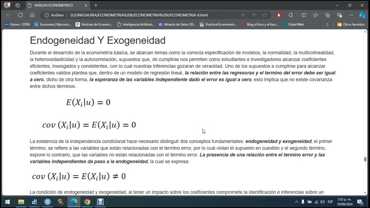 INTRODUCCIÓN A LA ENDOGENEIDAD Y VARIABLES INSTRUMENTALES