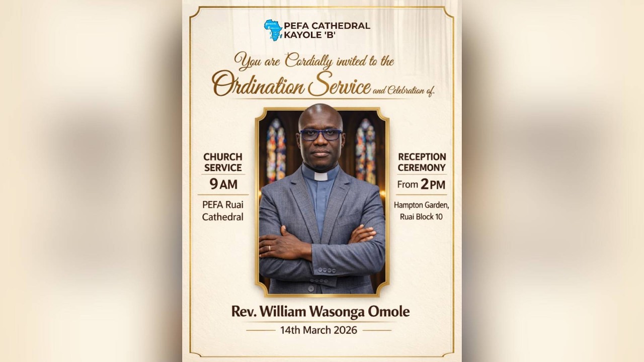 Rev William Ordination – 14th March 2026