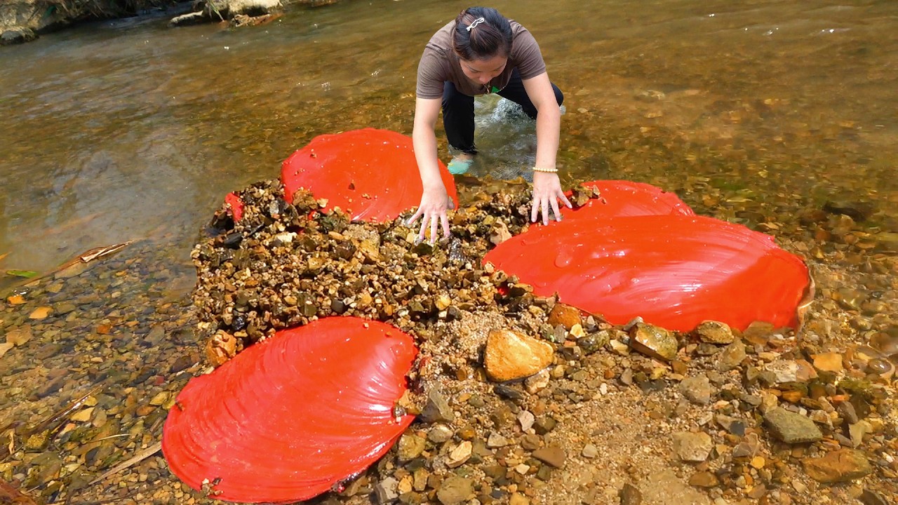 😱😱 I found some big red pearl clams, they are too expensive