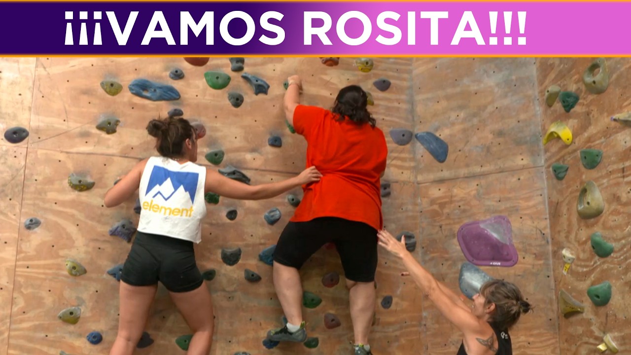 Hermoso y emocionante momento: Rosa pudo trepar junto a su familia una pared muy complicada
