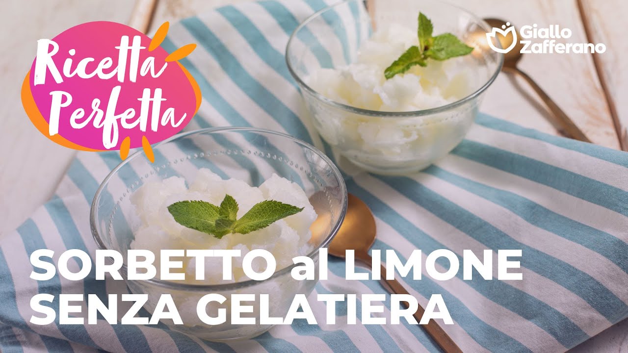 🍋💛 SORBETTO al LIMONE - pronto in casa SENZA GELATIERA!😎