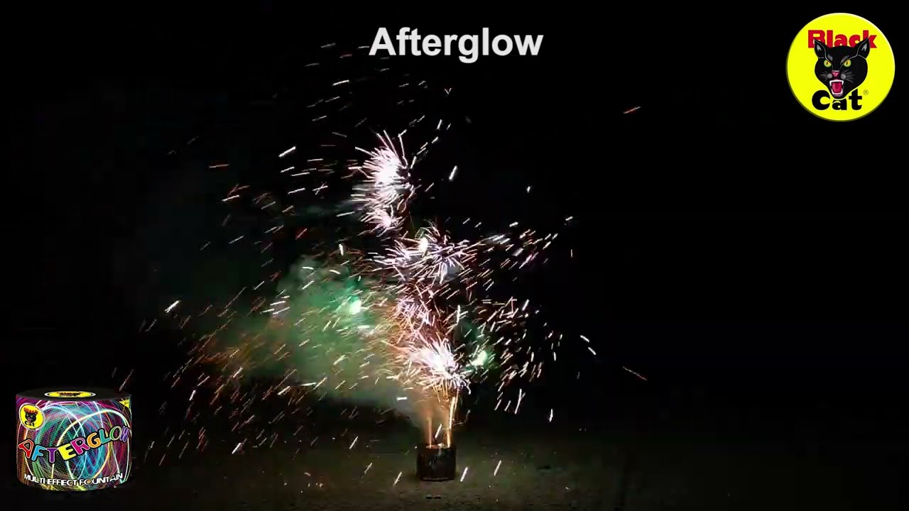 Afterglow Multi Effect LOW NOISE Fountain Black Cat Fireworks