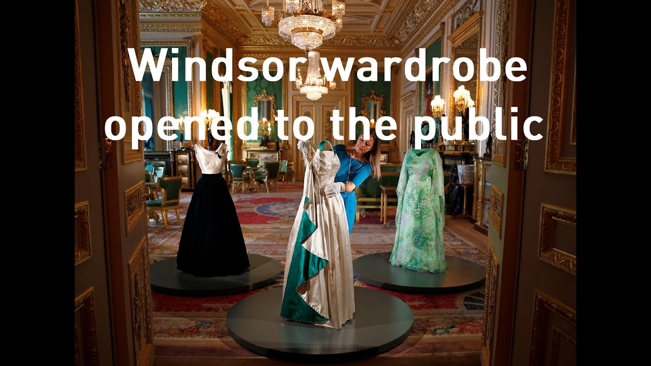The Queen's wardrobe on display at Windsor Castle