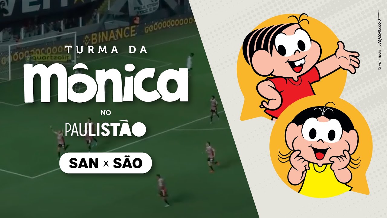 Turma da Mônica no Paulistão 2022: São Paulo x Santos por Mônica e Magali.