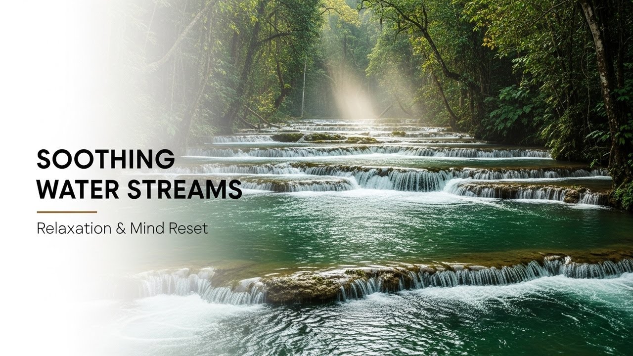 Healing Forest Ambience with Flowing Water Sounds for Study Meditation Inner Peace and Stress Relief