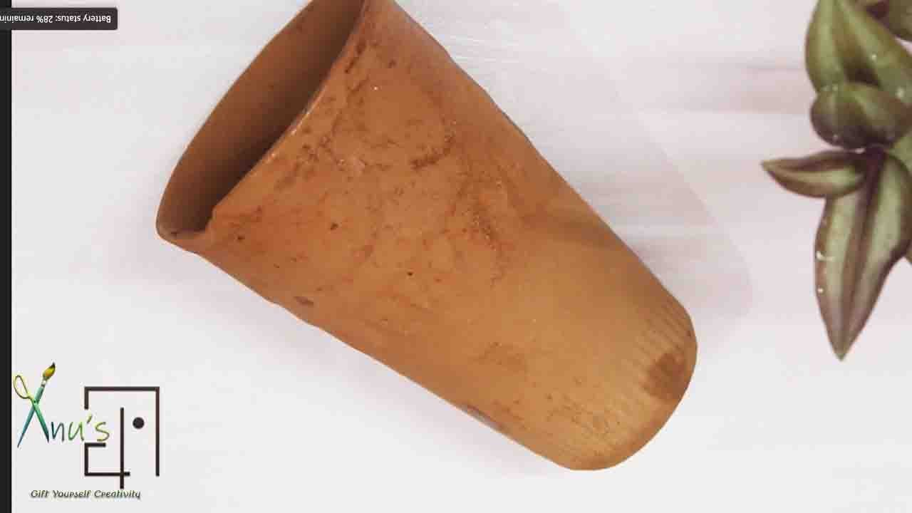 Painting Terracotta Glass || Best out of waste || Glass to Planter || @AnusCraftCloset