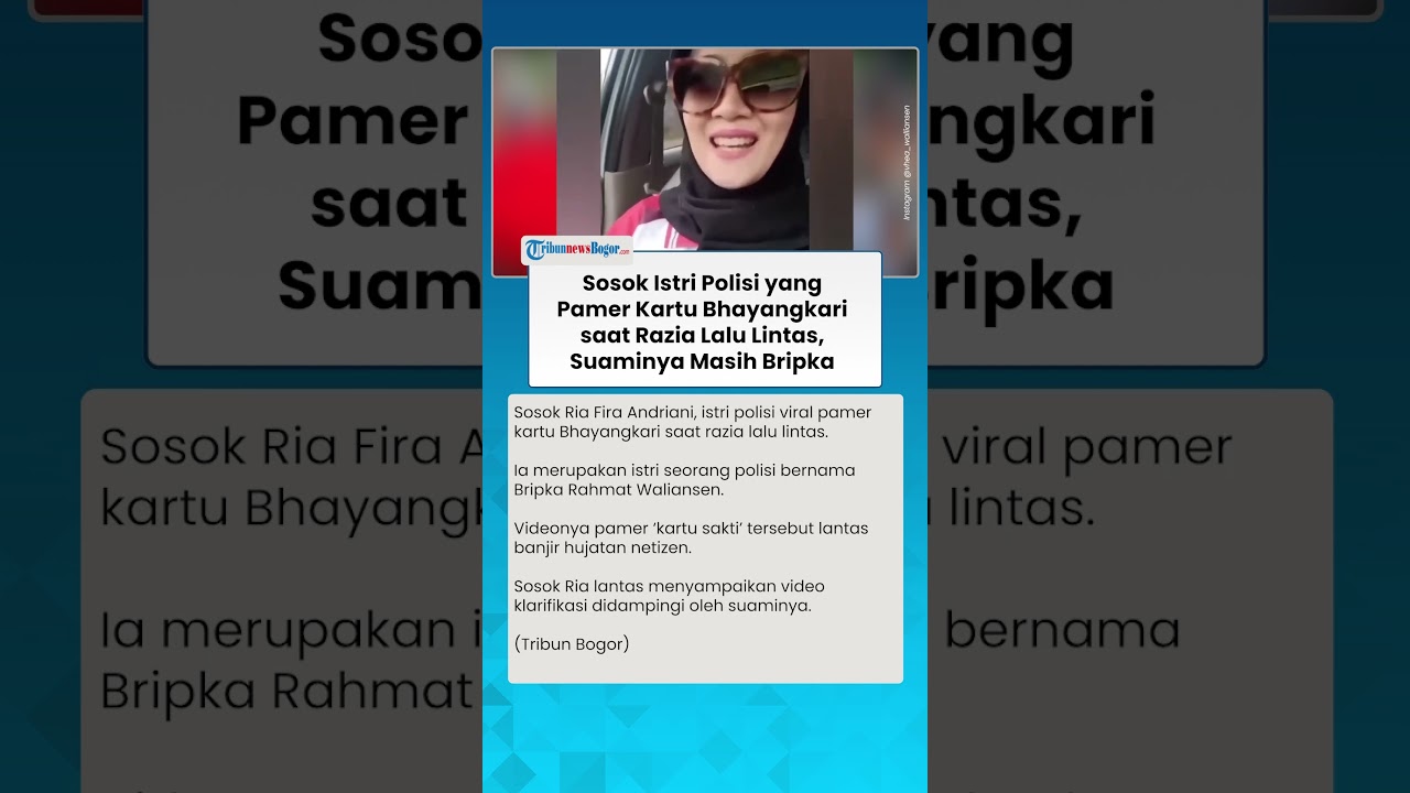 SOSOK ISTRI POLISI VIRAL PAMER KARTU SAKTI saat Razia Lalu Lintas, Ria Fira Beri Video Klarifikasi