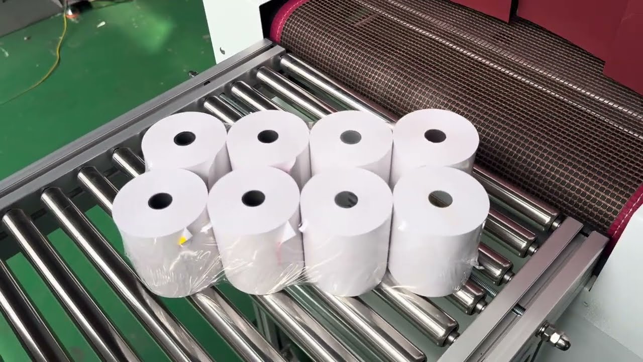 Máquina cortadora rebobinadora para rollos de papel térmico
