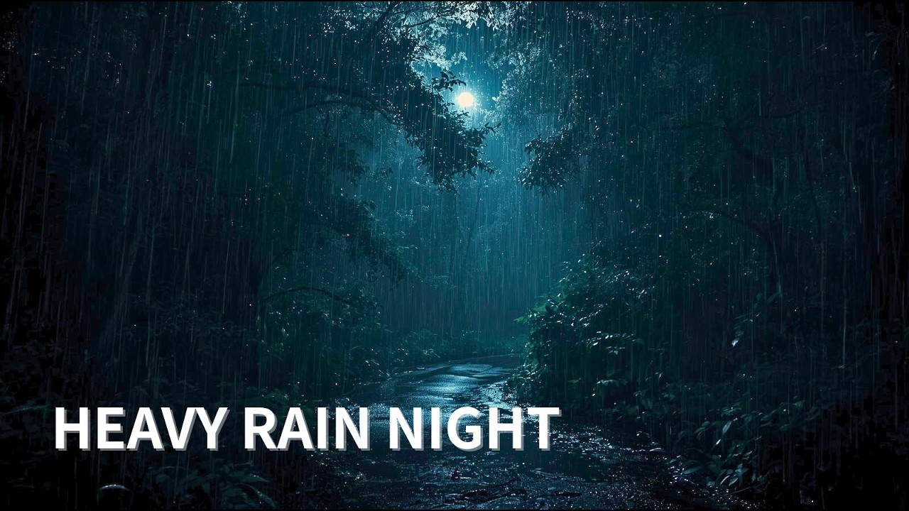 Heavy Rain Night | Deep Sleep Piano Music (1 Hour)