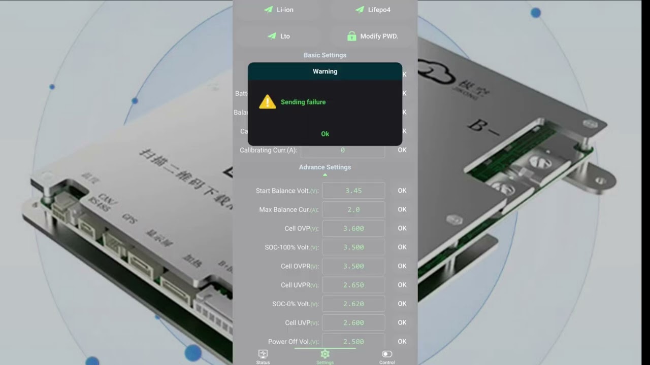 Налаштування параметрів Smart BMS JK (Jikong) для Lifepo4