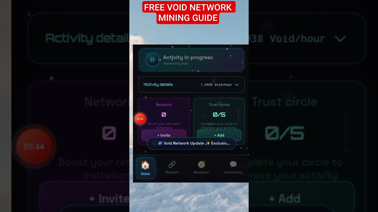 How to mine free Void Network token || step-by-step tutorial #shorts