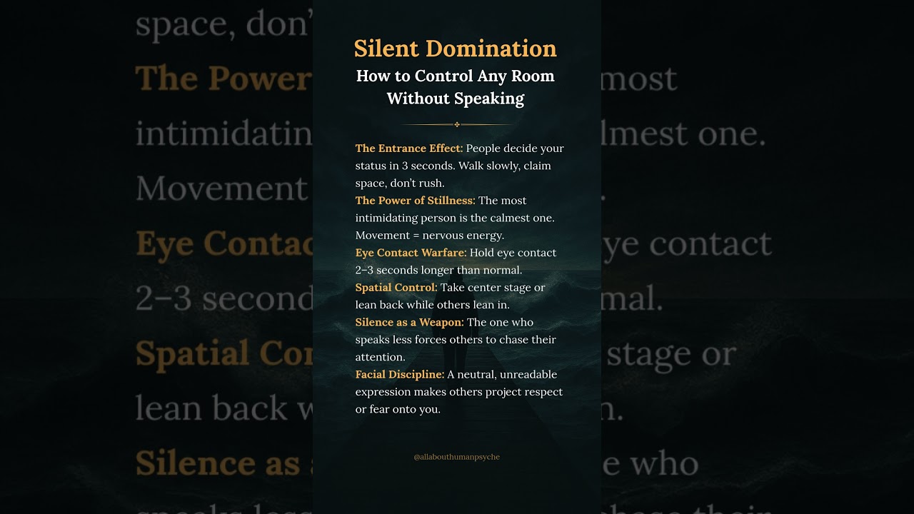 6 Silent Psychology Tricks to Dominate Any Room