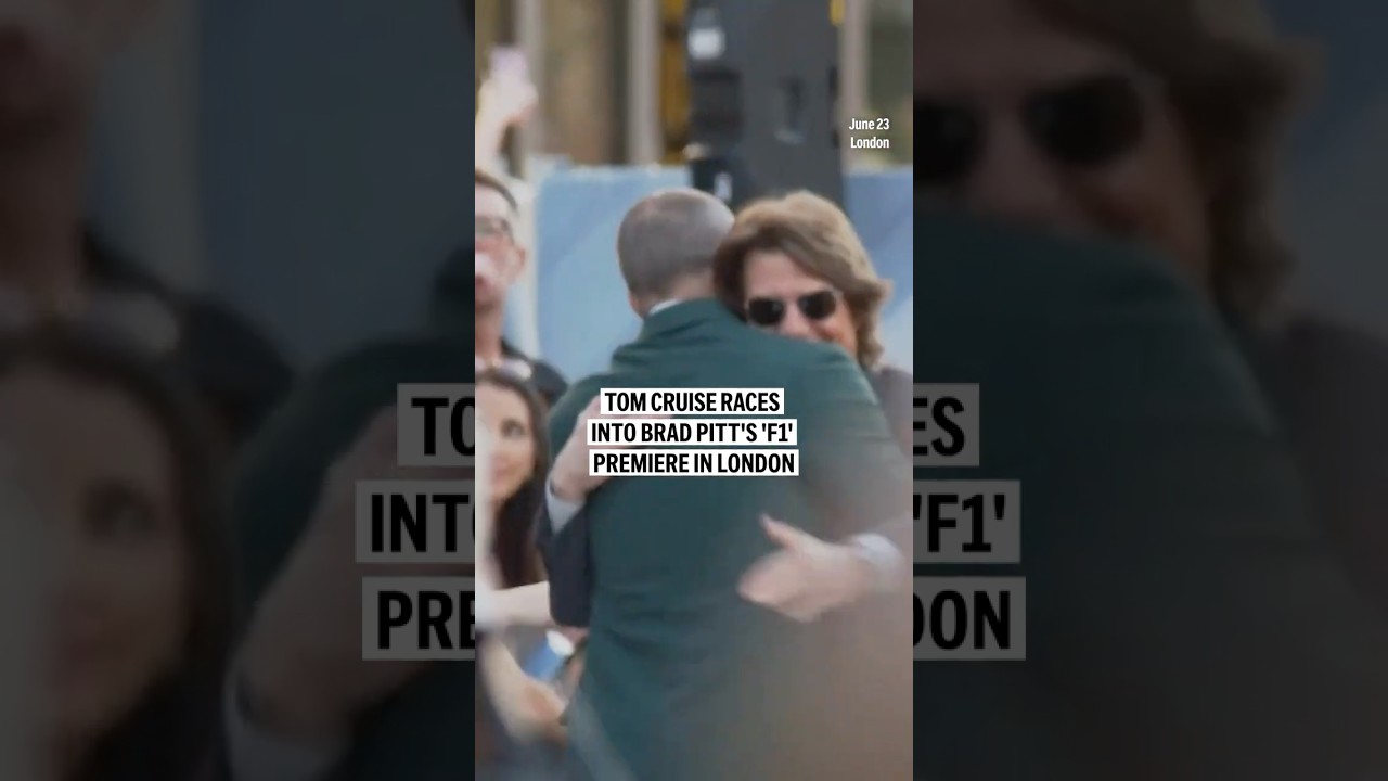 Tom Cruise races into Brad Pitt's 'F1' premiere in London