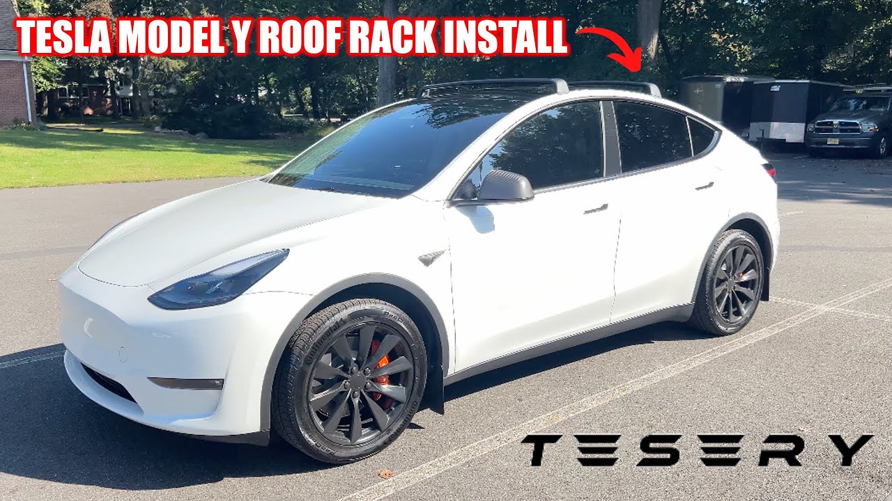 Tesla Model Y Roof Rack Install with Thule Force Cargo Box | TESERY