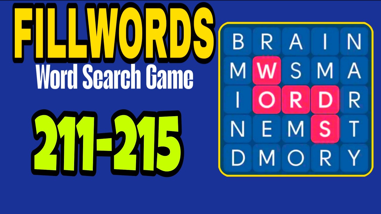 FILLWORDS Word Search Games level 211 212 213 214 215