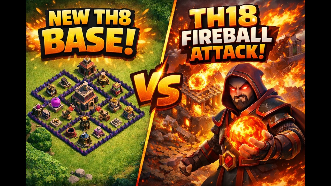 TH8 Base Build | TH18 Fireball Attacks | The Kato Crew
