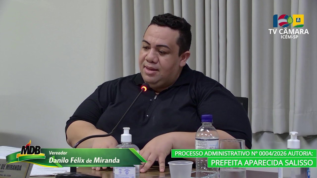 2ª Sessão Ordinária da Câmara Municipal de Icém-SP 24/02/2026.