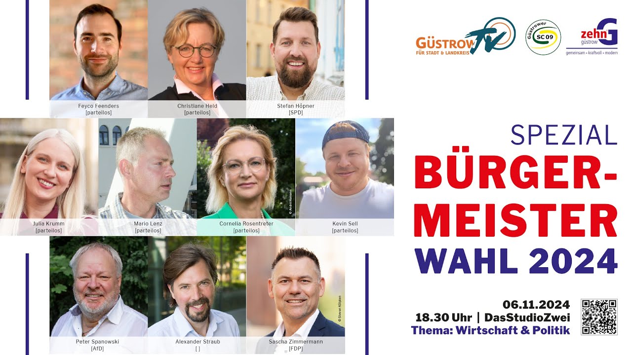 Livestream: 10G Güstrow - Bürgermeister Wahl-Spezial im 