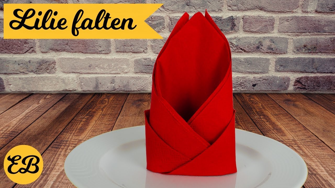 Servietten falten Lilie - Tischdeko z.B. f&uuml;r Hochzeit & Geburtstag
