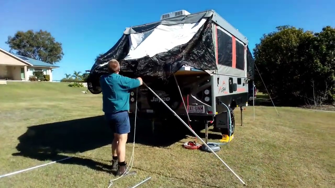 Jayco Eagle   Raising the roof and Setting up Instruction Video