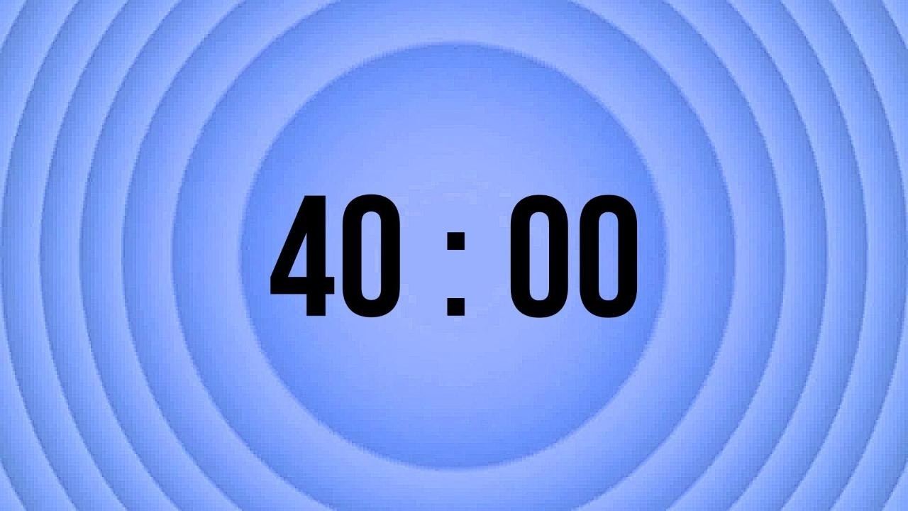 40 Minutes Countdown Timer⏳ | 🌟Alpha Waves Meditation🌌 | Blue Concentric Circles Background🔵