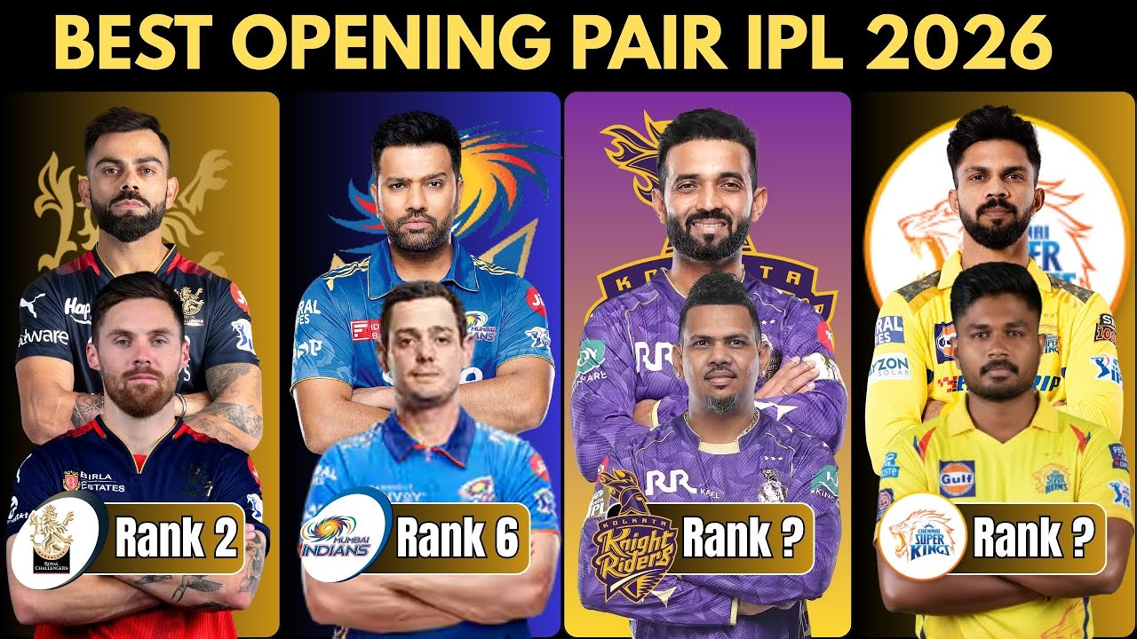 Ranking All 10 Teams Opening Pair in IPL 2026 | KKR | CSK | RCB | MI | LSG | DC | GT | PBKS | SRH