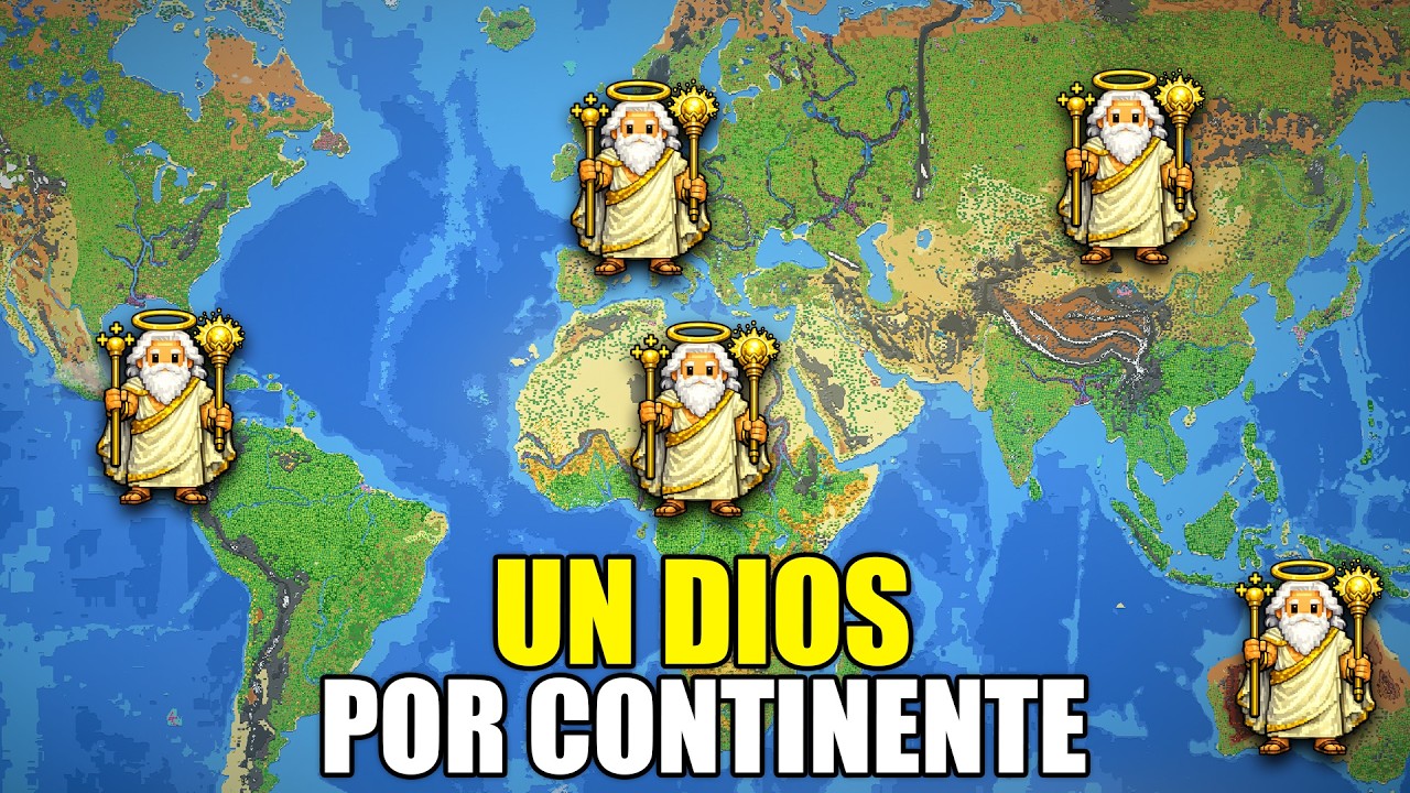 Puse un Dios Inmortal en Cada Continente en WorldBox!