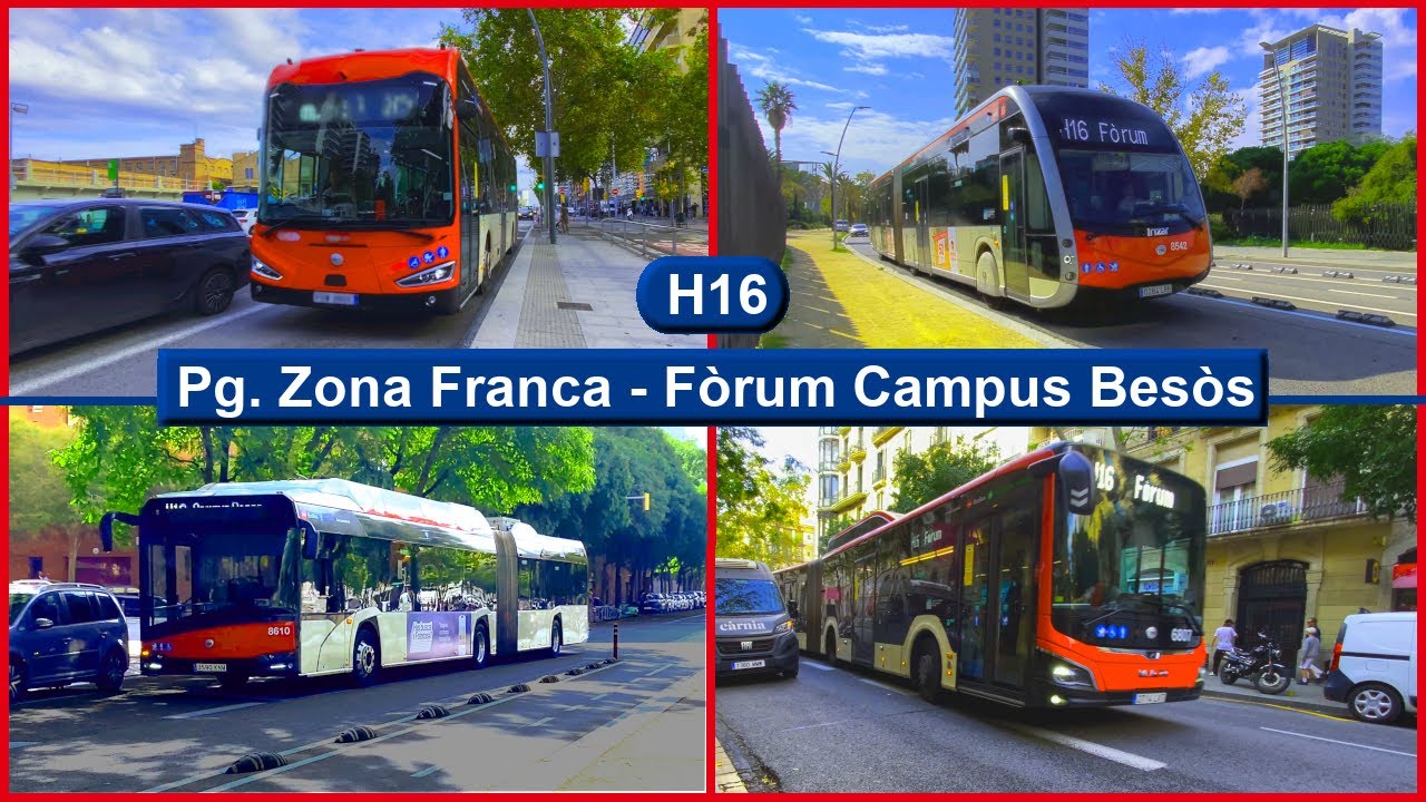 Автобусная линия Барселоны H16 : Passeig Zona Franca - Fòrum Campus Besòs ( TMB ) ACC84