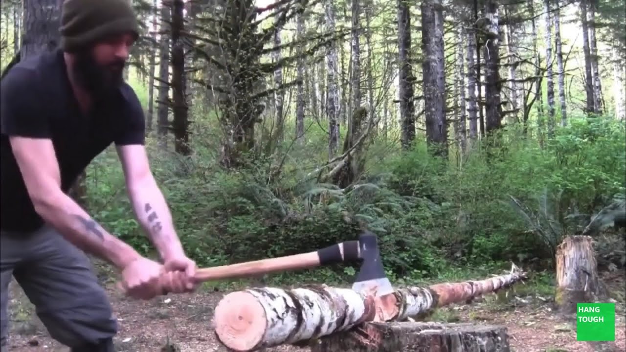 HARVeSTING FIREWOOD - Axe Bow Saw Fatwood Tree Pitch Campfire