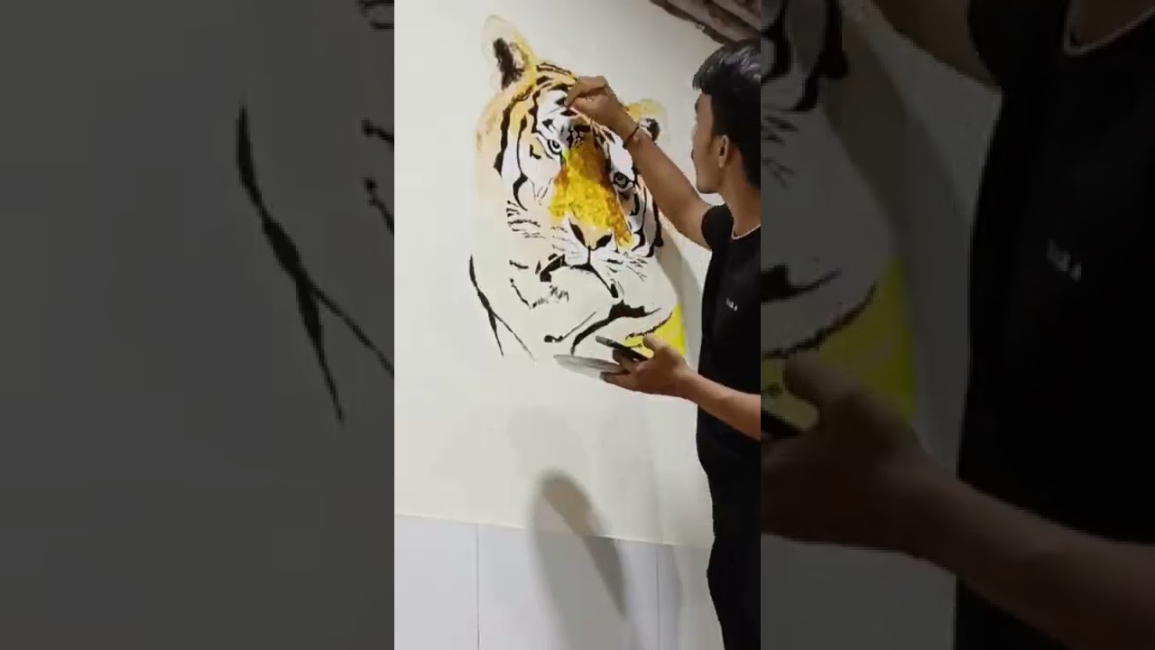 Tiger wall painting | wall art design | save tiger | Tiger art | 