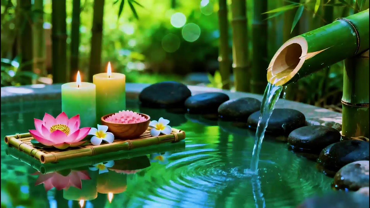 Relaxing Sleep Music with Bamboo Water Sound🌿Relaxing Sleep, Study & Calming Deep Relaxation,Yoga