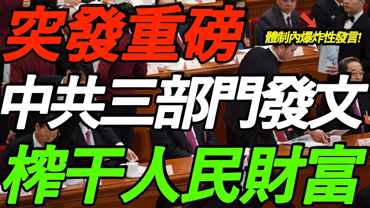 突发！中共三部门发文，更大力度提振消费！体制内爆炸性发言，榨干人民财富！