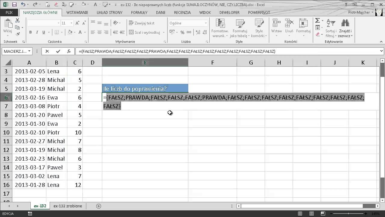 excel-132 - Сколько недопустимых чисел - функции SUMPRODUCT, NOT, ISCOUNT