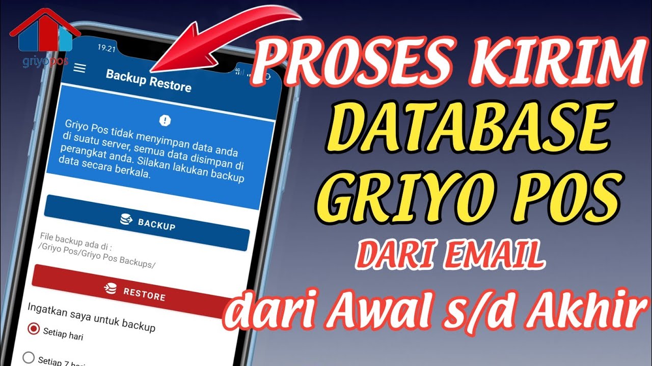 Cara Kirim Database Aplikasi Kasir Griyo Pos dari Email dari Awal Sampai dengan Terupdate di Hp Lain