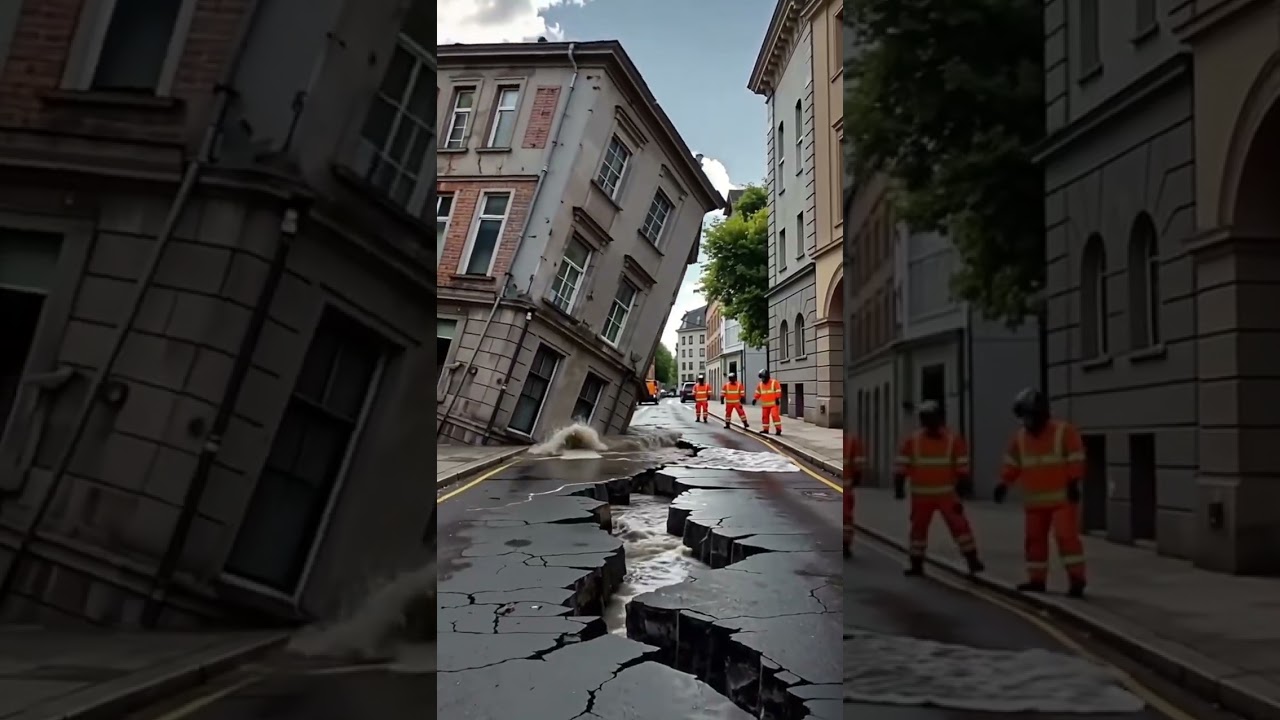 Devastating Floods Cause Street Collapses & Building Collapses #disaster #waterfall